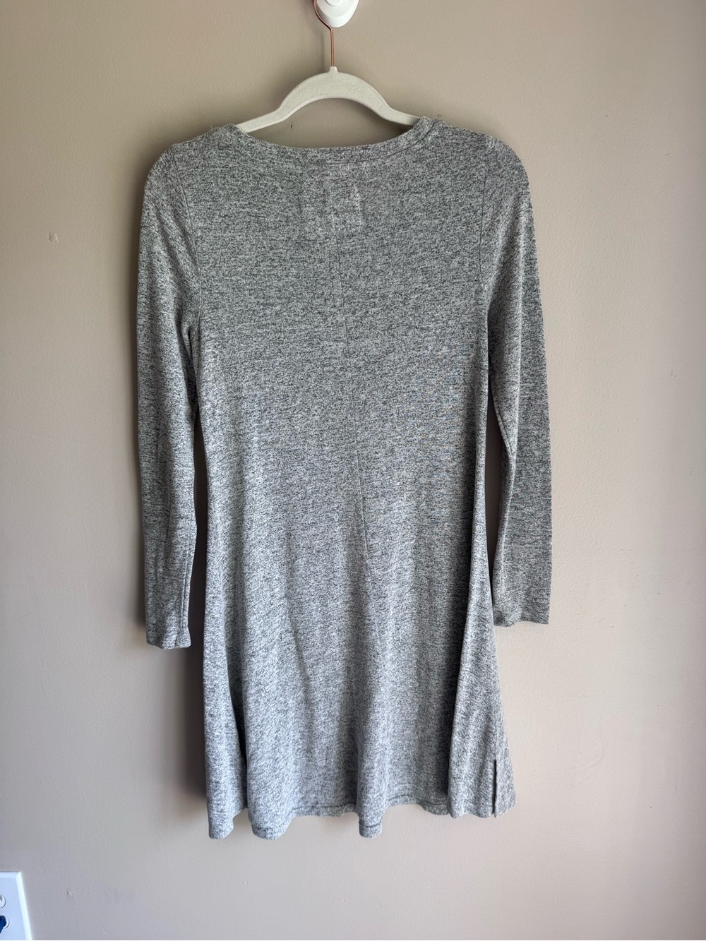 Cupio Gray Long Sleeve Fit Flare Knee Length Dress Crew Neck M - Picture 3 of 8